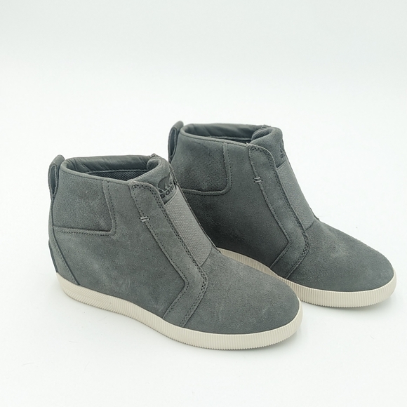 Sorel Gray Suede Sneaker Wedges - Picture 15 of 16